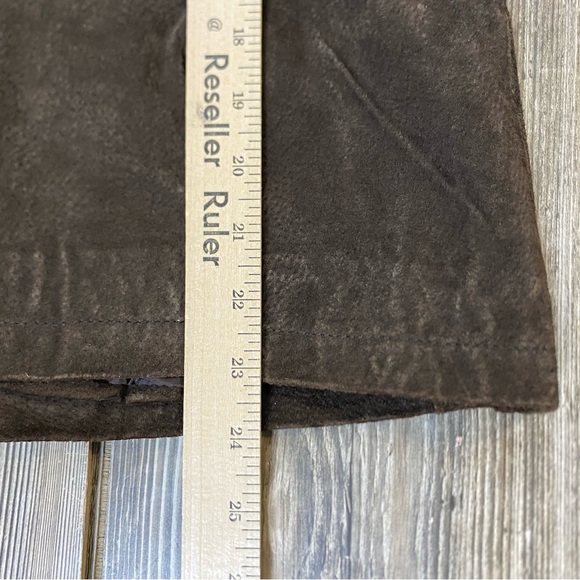 SOLD Ruff Hewn Womens - Full Zip Jacket Brown Black Genuine Leather - Size - Picture 8 of 10